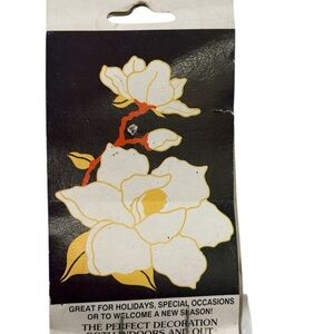 NEW Floral Metallic Magnolia Flag ~ Size 28” x 44”